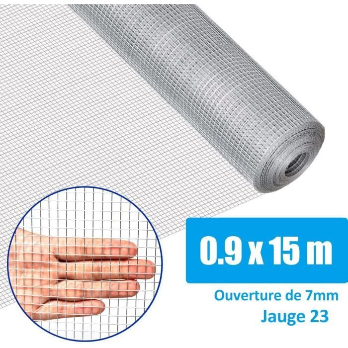 RELAX4LIFE 0 9x15 2m Grillage Métallique de Filtration en Fer Inox Galvanisé à Chaud Treillis Maille Fine pour Jardin/Usine/Ferme