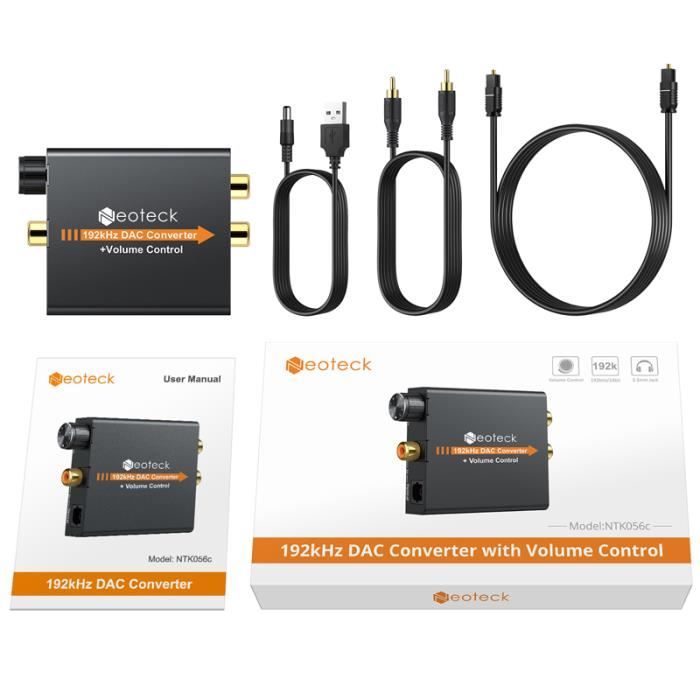 Convertisseur Audio Optique/coaxial Vers RCA Et Jack 3.5mm - DAC Avec Réduction De Bruit, Pour TV, PS4, Xbox, Blu-ray