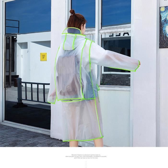 KGDUYC Lot De 2 Ponchos De Pluie Réutilisables EVA – Imperméable Portable Avec Capuche Cordon, Vélo, Rando, Festival, Camping
