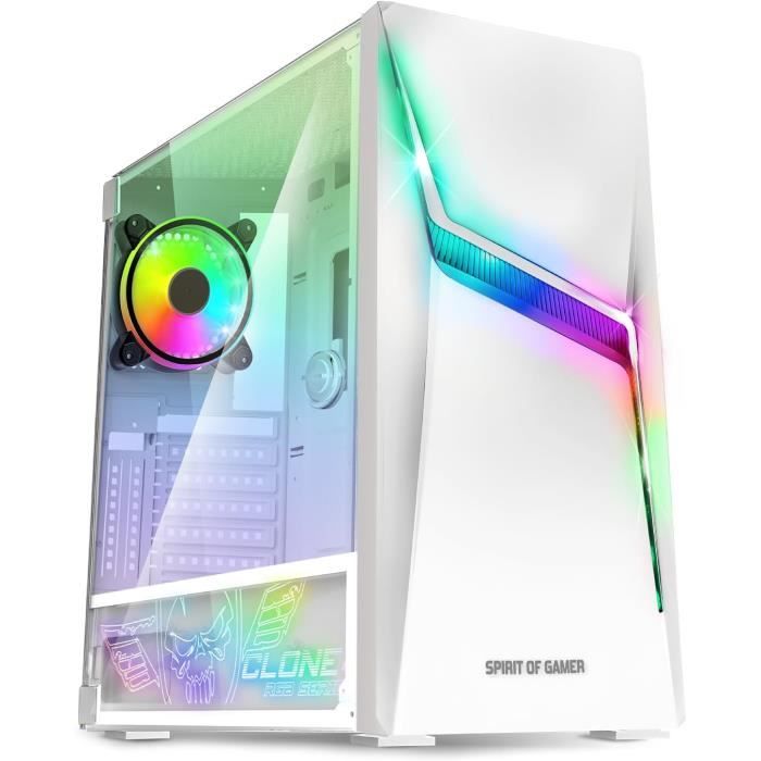 DeepCool CG530 4F WH Boîtier PC Midi Tower blanc verre trempé ARGB - Boitier PC - Rue du Commerce