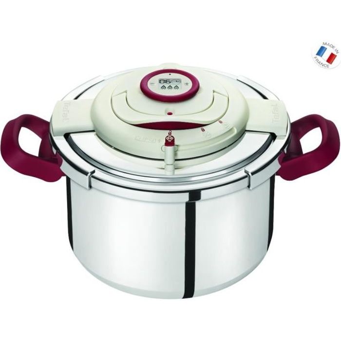 seb p4411406 autocuiseur cocotte minute clipso+ precision - capacité 8l - poignées rabattables - inox - tous feux dont induction