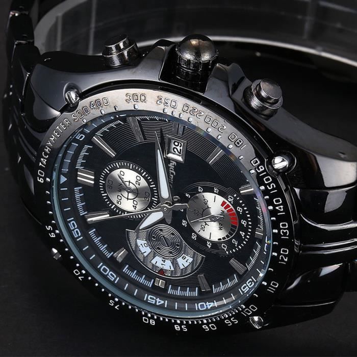 SHARPHY Mode Montre Homme Acier inoxydable analogique Date Noir - Cdiscount  Bijouterie