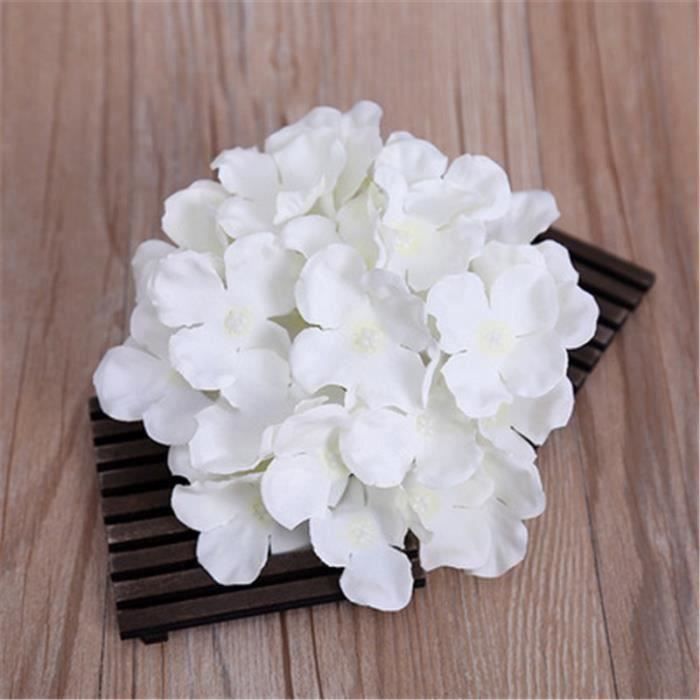 DuHouse Lot De 6 Grosses Têtes D'Hortensia Artificielles Orange – Soie Réaliste, Tige 27 Cm, Idéal Mariage Et Déco Maison