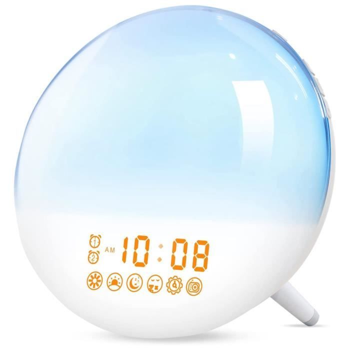 Réveil Simulateur D'aube Et Crépuscule - Lumière Graduelle, Radio FM, Sons Naturels (PETSTIBLE) - 3