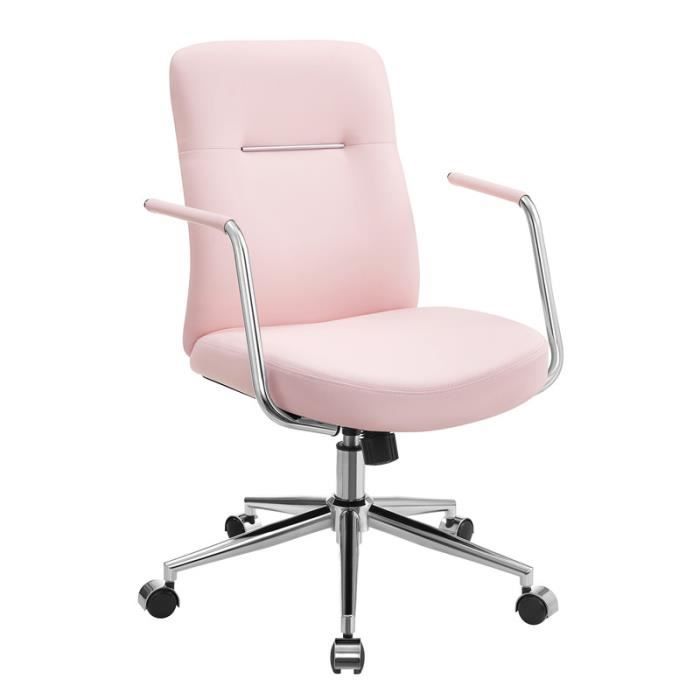 Chaise Bureau Rose Chaise De Bureau Pour Enfant Casa Vital ZUMBINA - Hauteur Réglable 77-89 Cm, Pivotante, Rembourrée - Capacité 70 Kg