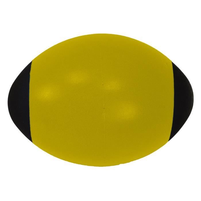 Ballon de rugby mousse haute densité Sporti France - jaune/noir - TU