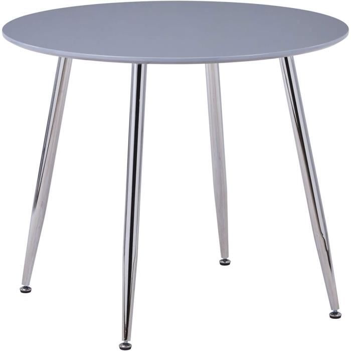 Table ronde salle à manger - 2 pers, acier, 90x76 cm, marron/noir Table ronde salle à manger - 2 pers, acier, 90x76 cm, marron/noir