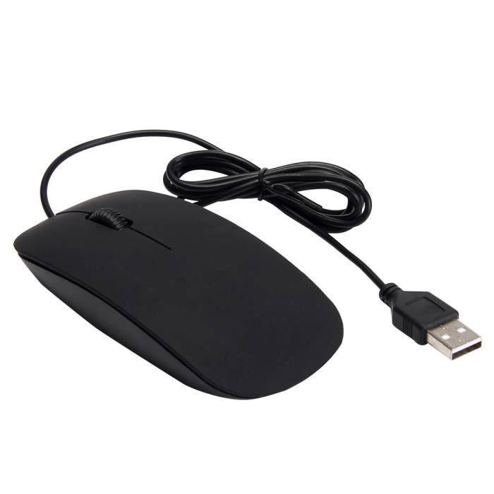 Souris optique avec fil - plate - noire