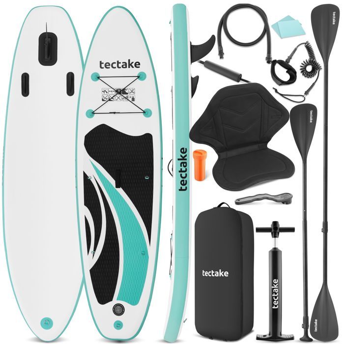 Planche de stand-up paddle - TECTAKE - Planche 2 en 1 CHRONOS gonflable polyvalente matériau robuste Drop-Stitch surface antidérap
