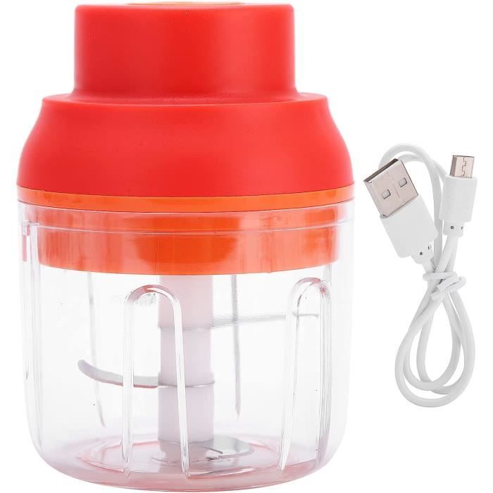 Hachoir à Ail électrique Rechargeable USB - Capacité 100 Ml, Puissance 30W, Lames Inox - Pour Légumes, Oignons, Préparation Rapide