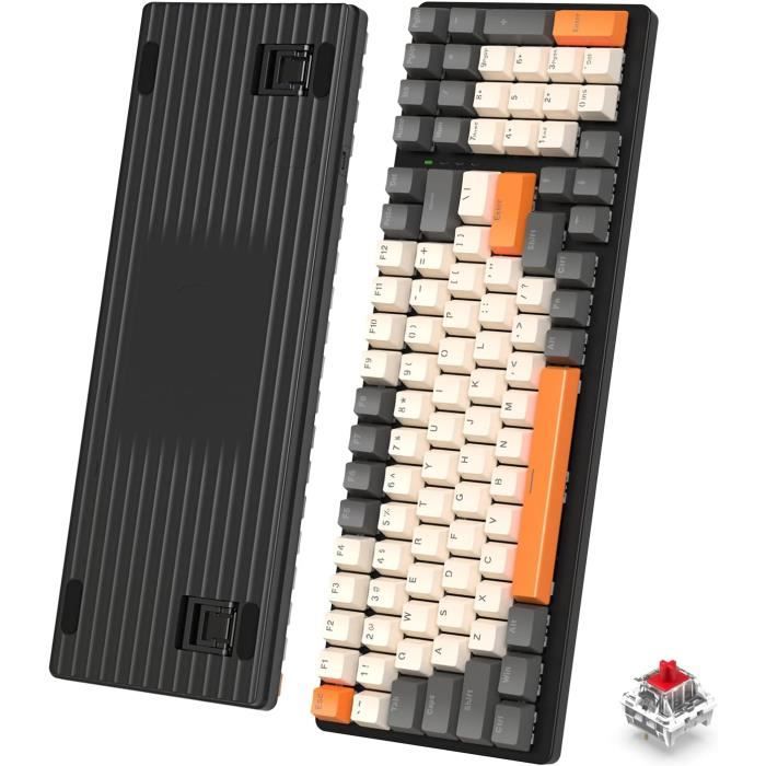 K3 Pro Mechanical Keyboard Wired Ultra-Compact Mini 98 Keys RGB Illuminated LED Clicky Optical Linear Blue Switch Coiled USB Cable Type-C to USB-A, TPU Spring Cable Detachable Metal Aviation Connector