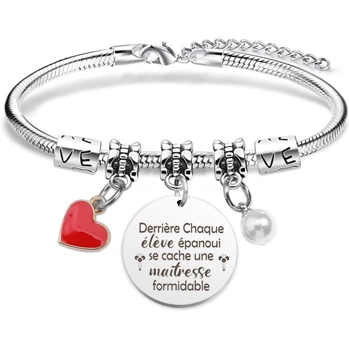 Bracelet Cadeau Maîtresse BOCHOI - Bijou Remerciement Enseignant | Fin D'Année, Noël, Fête Des Profs