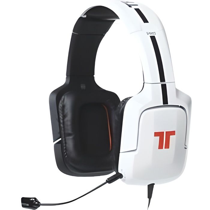 Casque Micro Tritton Pro Plus PC Blanc - Micro-Casque Filaire avec Son Surround Canal 5.1