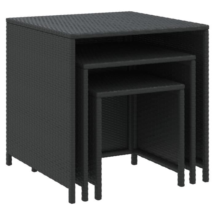 Table basse gigogne 3 pcs Chêne noir 60 x 35 x 56 cm