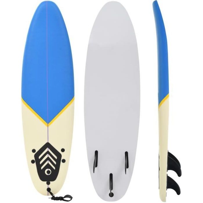 vidaXL Planche de surf 170 cm Bleu et crème