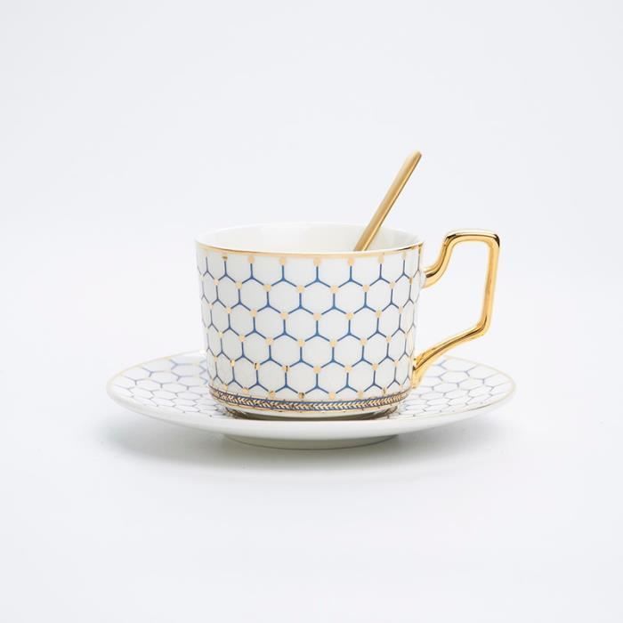 Tasse à Café En Porcelaine Avec Soucoupe Et Cuillère - Set De 5 Couleurs à Fleurs, Style Européen, Idée Cadeau