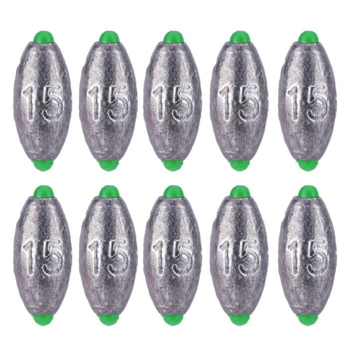 Lot De 6 Plombs De Pêche Ronds – Acier Manganèse, Argenté/vert – Pour Eau Douce Et Mer Profonde - 4