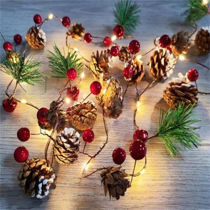 Guirlande Lumineuse LED DIY En Pin Pour Décoration De Noël