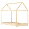 982•Modern Design Cadre de lit d'enfant Maison de lit - Lit Cabane Enfant Structure de lit Simplicity MODE Bois de pin massif 70x140-1
