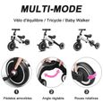 Vélo Draisienne Tricycle Évolutif 3 en 1 pour Enfants - MAGICFOX - Blanc - Guidon et Siège Réglables-1