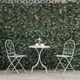 Ensemble de jardin bistro 3 pièces OUTSUNNY - Table ronde et 2 chaises pliantes en métal époxy blanc-1