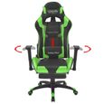 602081 - Design Furniture | Fauteuil de Bureau Chaise de bureau Fauteuil gamer Gaming inclinable avec repose-pied Vert-1