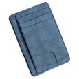 Portefeuille Minimaliste Fin, Porte-Cartes de Crédit avec Blocage Anti RFID, Les Femmes Hommes,bleu marine-1