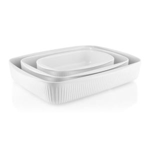 Plat à Four Rectangulaire En Porcelaine – 35x24 Cm, Blanc, Multi-usage