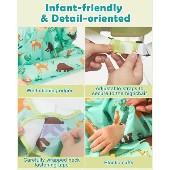 Ecureuil rose - 6-18 mois - Bavoirs imperméables à manches longues pour bébé,  Tablier'alimentation pour tout - Cdiscount Puériculture & Eveil bébé