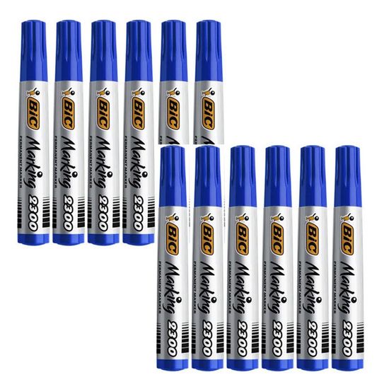 BIC Pochette de 4 marqueurs permanents Marking 2300 pointe biseautée assortis - prix pas cher chez
