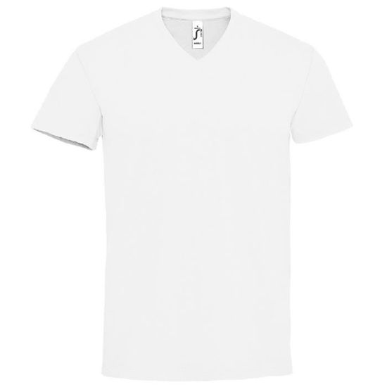 T-shirt Homme Léger Col V - Tailles XS à 4XL - Coton Peigné Ringspun - Couleurs Unies Ou Chinées - Neuf Sans étiquettes