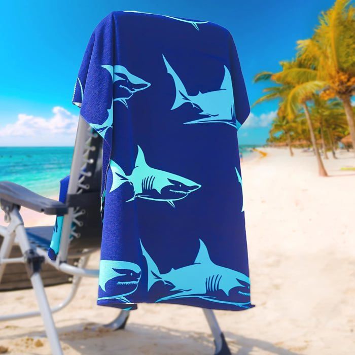 Serviette De Plage XXL 90x180 Cm - Coton Turc Absorbant, Séchage Rapide - Anti-sable, Multi-usage Voyage - 4