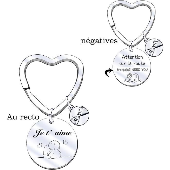 Lot De 2 Porte-clés Amoureux En Cœur - Thème Saint-Valentin - Argenté - Neuf Avec étiquettes