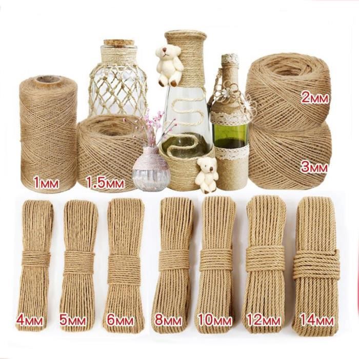 Ficelle De Jute Naturelle - 100 Mètres - Épaisseur 4 Mm - Pour Bricolage, Décoration, Jardinage, Mariage
