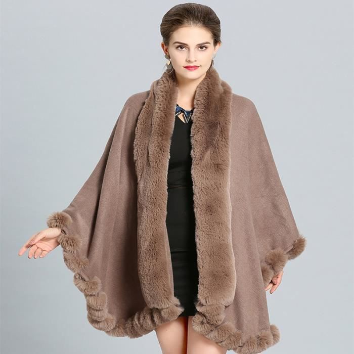 Châle en fausse fourrure de renard pour femme Kaki Taille 80100cm kaki Cdiscount Prêtà
