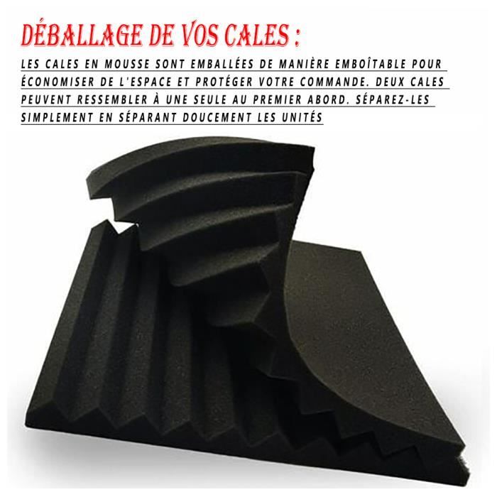 Booso Lot De 6 Panneaux Acoustiques Adhésifs 30x30x5 Cm - Mousse Pyramide Insonorisation Studio Maison Bureau