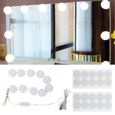 BOYOU Kit de Lumière de Miroir - lampe pour miroir cosmétique lampe de coiffeuse table4.5 mètres 10 ampoules LED lampe de coiffeuse-2