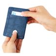 Portefeuille Minimaliste Fin, Porte-Cartes de Crédit avec Blocage Anti RFID, Les Femmes Hommes,bleu marine-2