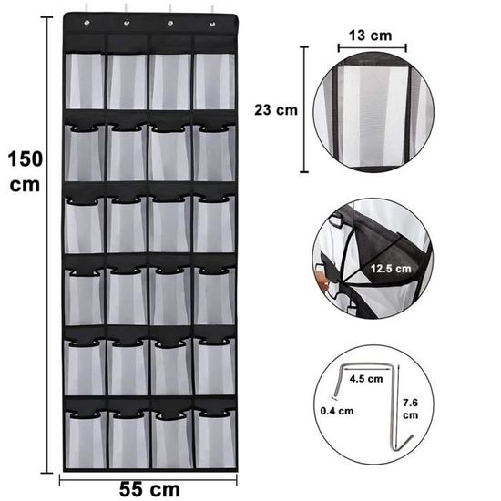 Range-chaussures Suspendu à 40 Poches Pour Porte, Organiseur De Chaussures A Poche En Filet Support De Rangement Pour Chaussures De Grande Capacite 97415325
