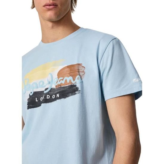 T-Shirt Pepe Jeans Aegir Bleu pour 