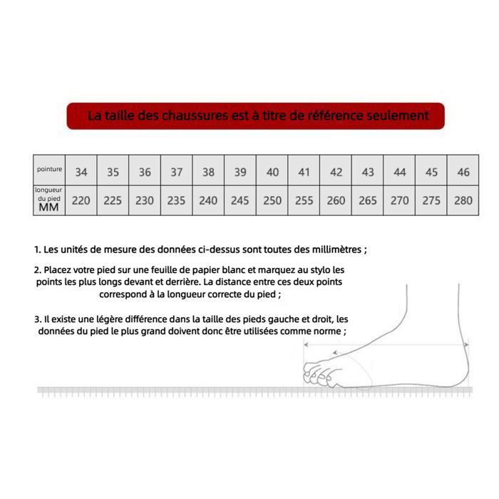 Chaussures Femme Toutes Les Pointures Guide Taille Chaussures