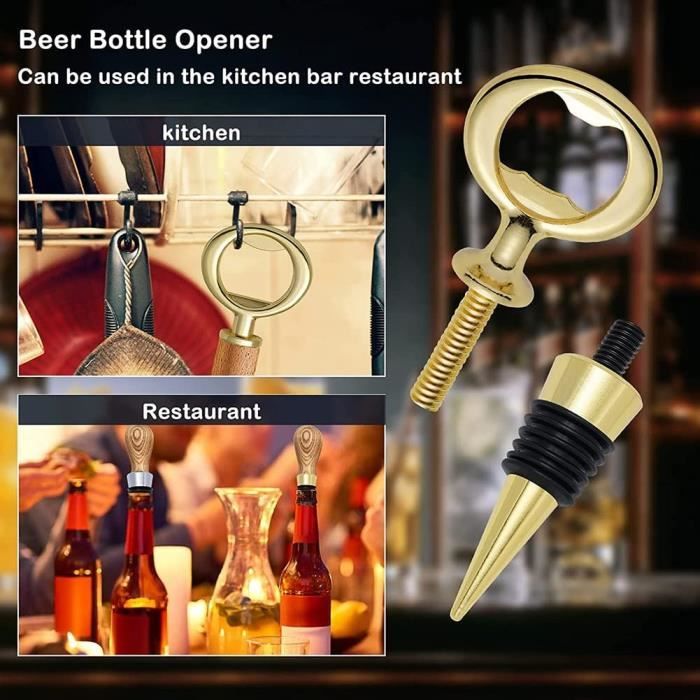 6 Bouchons De Bouteille Réutilisables - 3 Pour Vin, 3 Pour Champagne - Acier Inoxydable