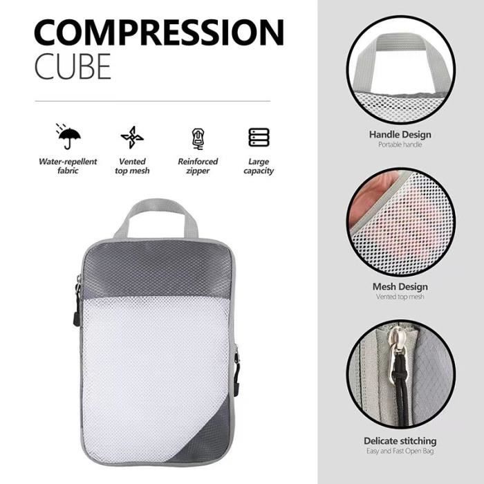 Romon Organisateur Valise Compression, Lot de 5 Rangement Valise  Organisateur de Voyage, Packing Cubes Compression Set Pour Vêtements,  Chaussures, Cosmétiques : : Mode