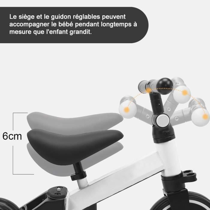 AIYAPLAY Tricycle enfants avec sonnette et panier selle réglable