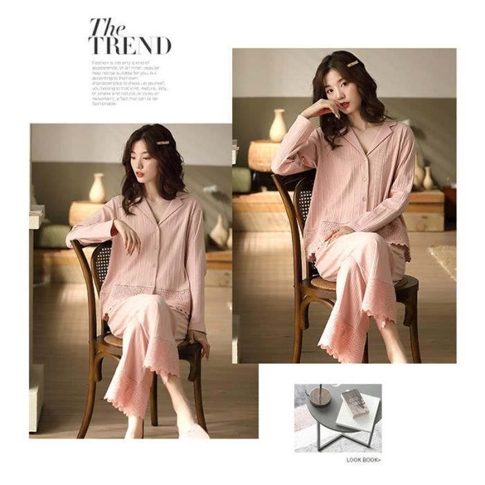 PYJAMA Femme Homewear Ensemble Pyjamas mode Manche longue
