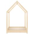 982•Modern Design Cadre de lit d'enfant Maison de lit - Lit Cabane Enfant Structure de lit Simplicity MODE Bois de pin massif 70x140-3