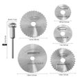 7 pcs / set Mini lame de scie circulaire HSS outil rotatif pour de coupe en métal Dremel de disques de en bois perceuse mandrin -3