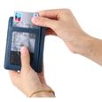Portefeuille Minimaliste Fin, Porte-Cartes de Crédit avec Blocage Anti RFID, Les Femmes Hommes,bleu marine-3