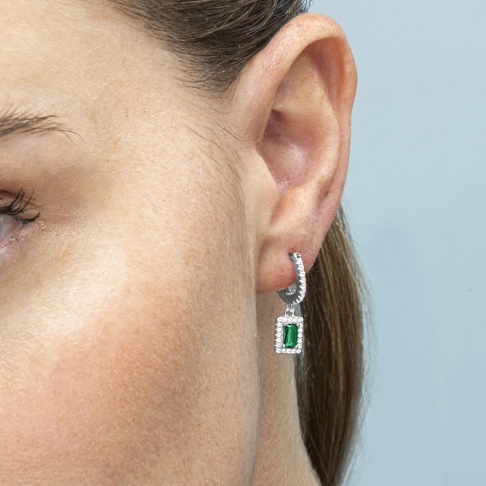 Boucles D'oreilles 'Infini' En Argent 925 Rhodié Avec Zirconium - Pendantes - Neuf Avec étiquettes
