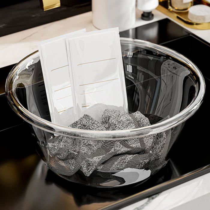 Lababo Label Lavabo Visage Transparent Moyen, Bac en Plastique Solide pour Nettoyage ...
